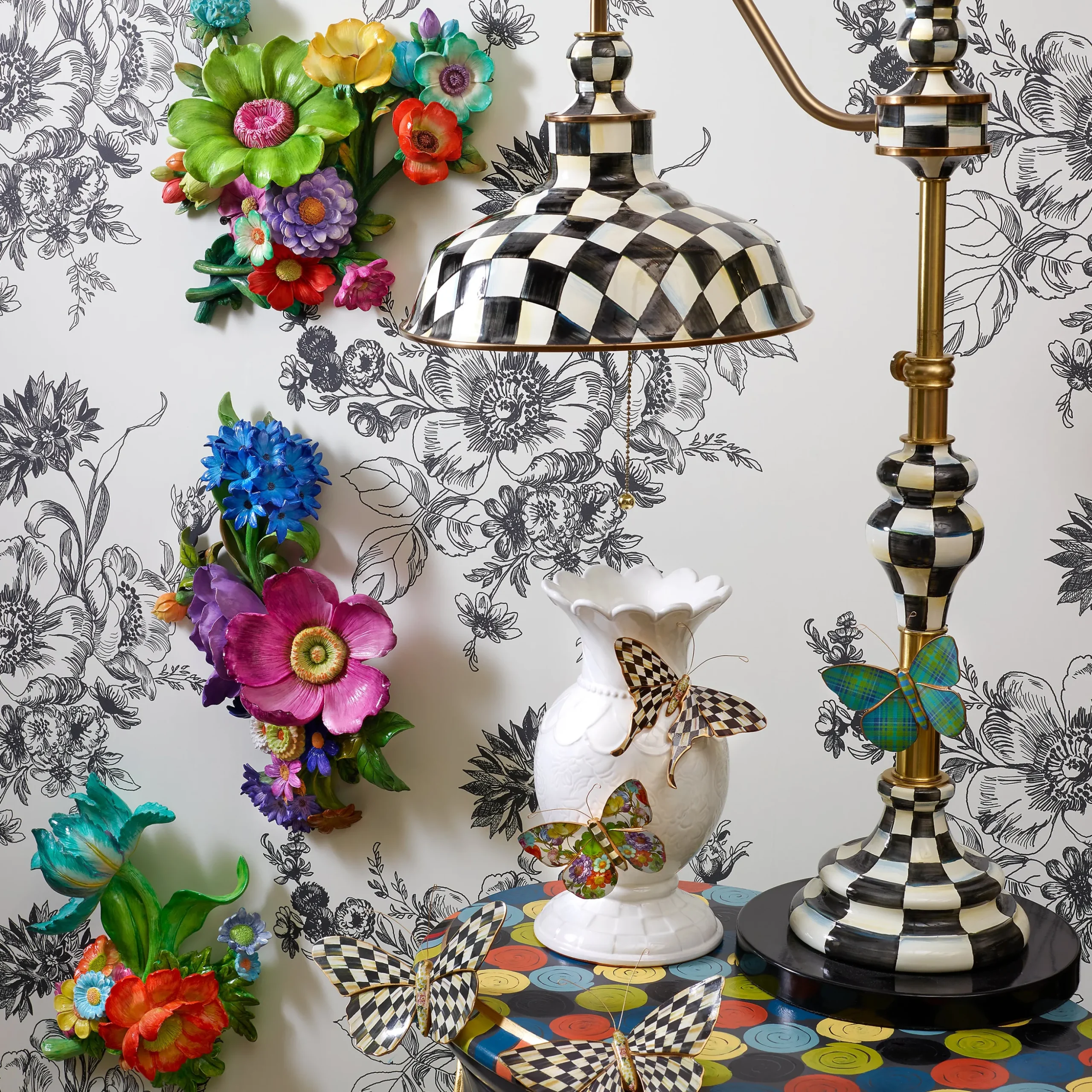 Courtly Check Butterfly Duo Wall Decor