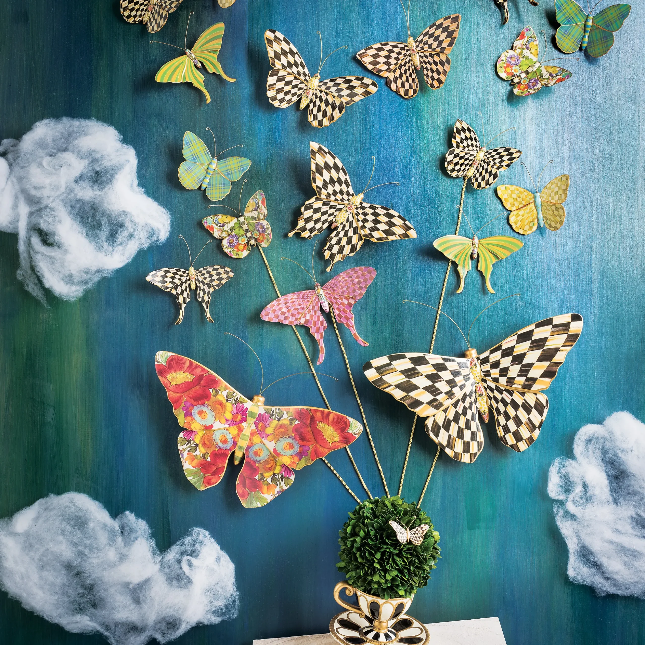Courtly Check Butterfly Duo Wall Decor