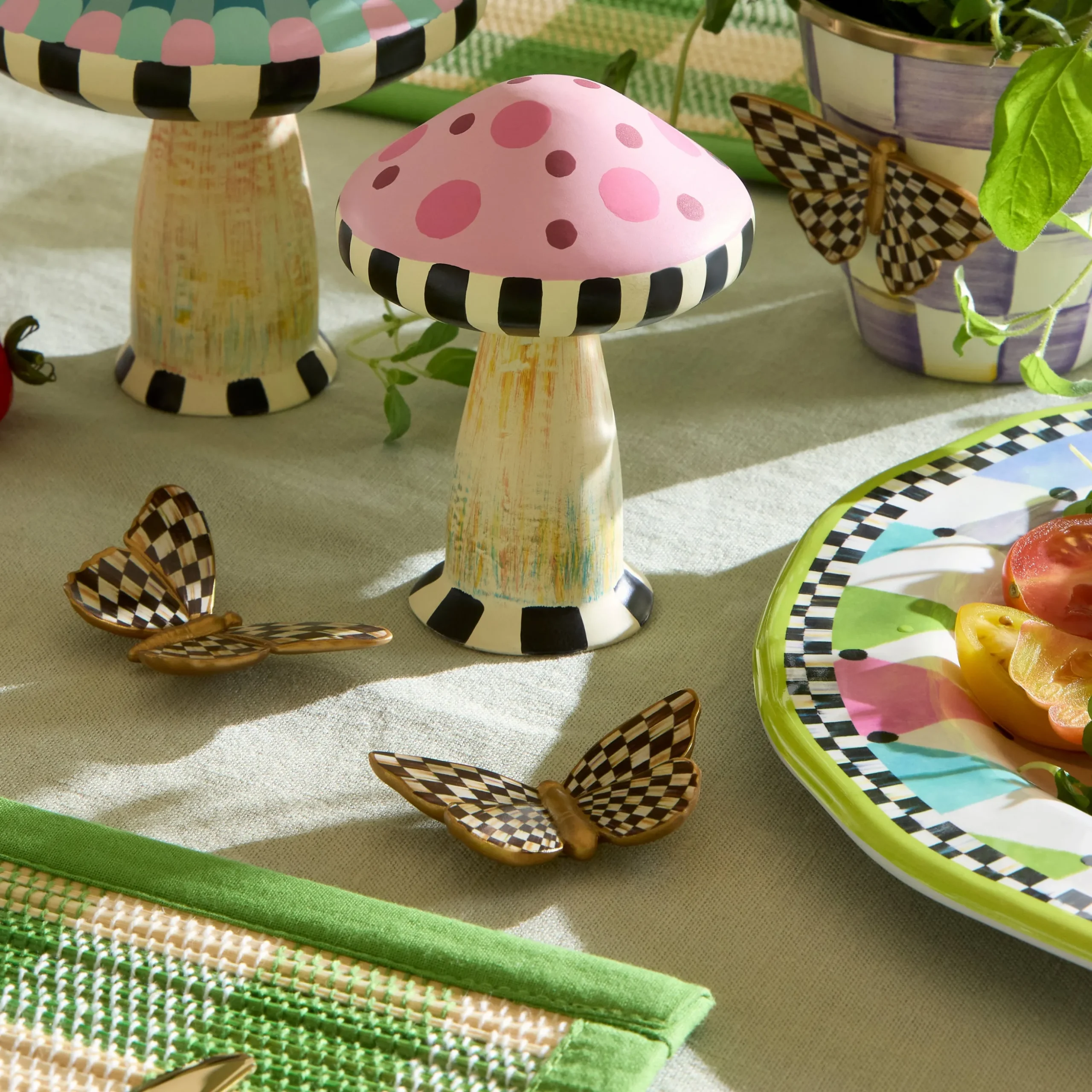 Courtly Check Butterfly Magnets, Set of 3