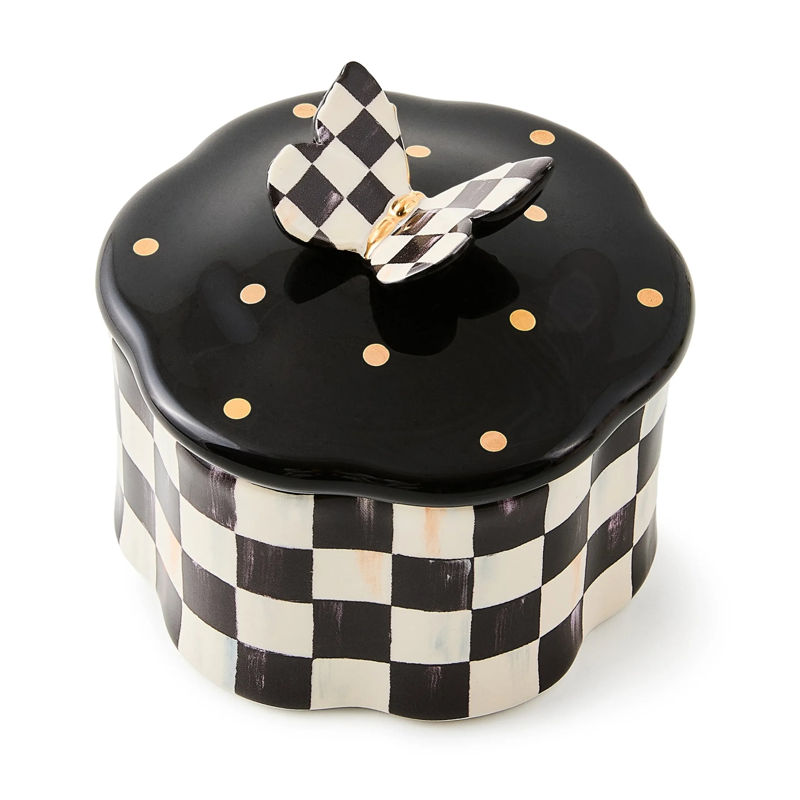 Courtly Check Butterfly Trinket Box