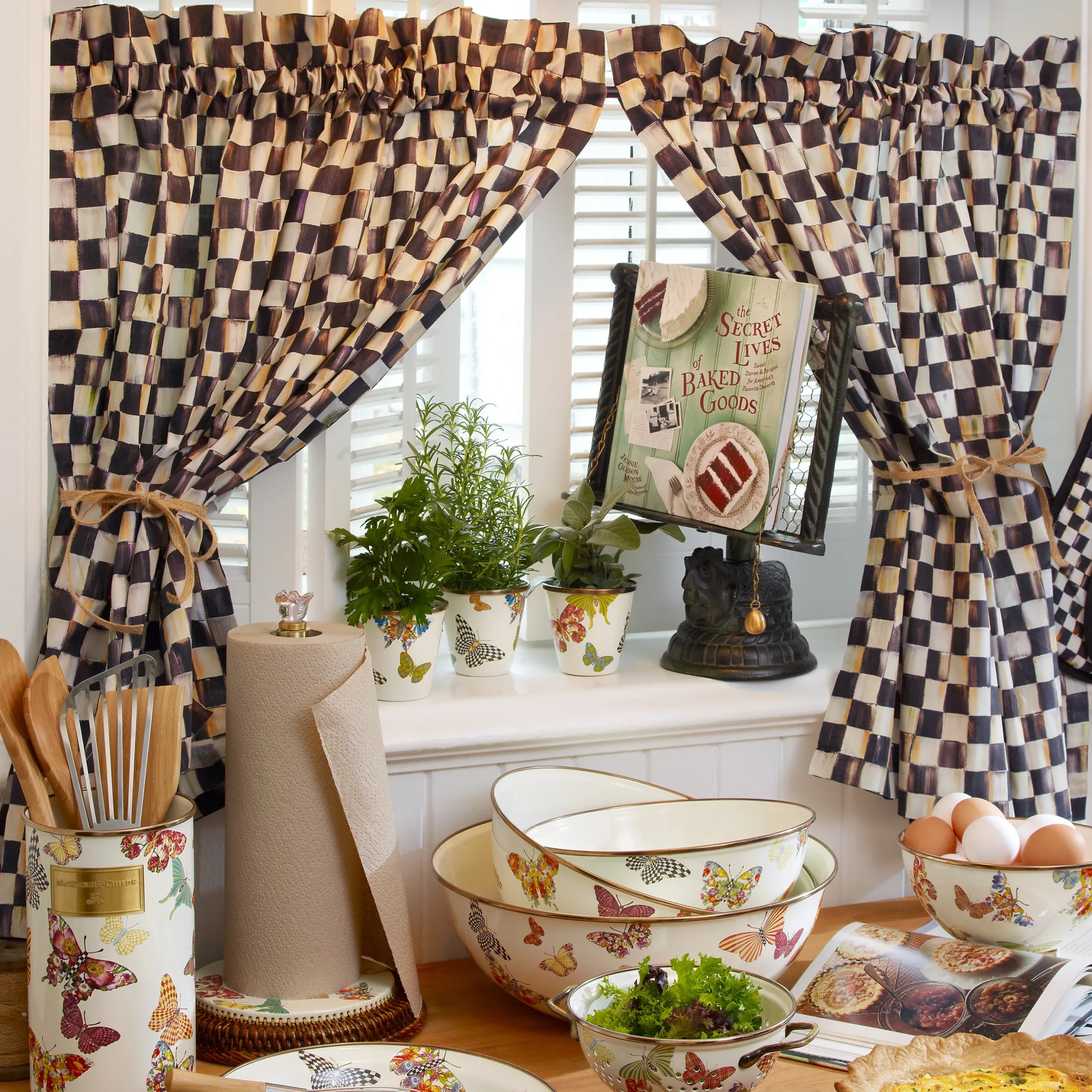 Courtly Check Cafe Curtains, Set of 2
