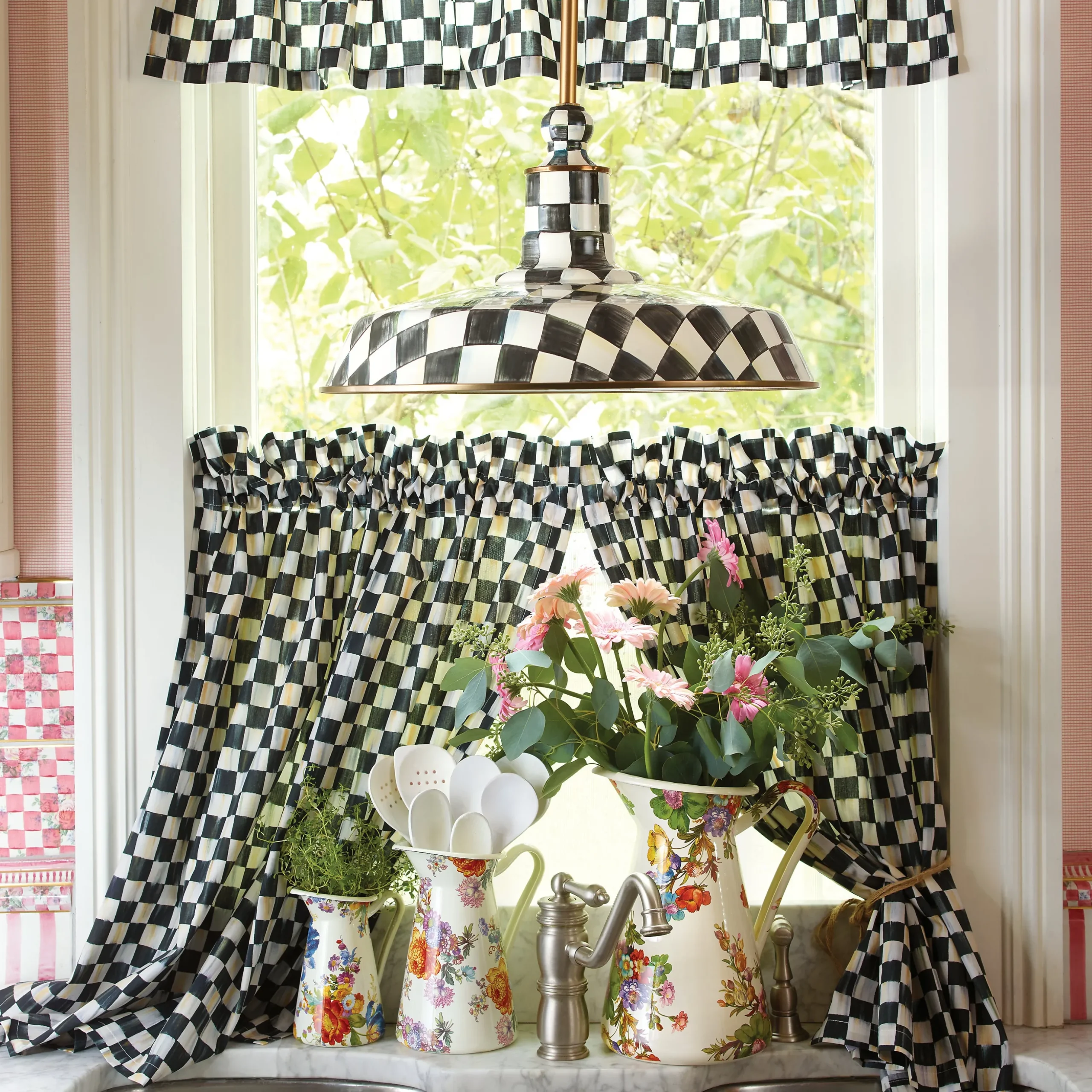 Courtly Check Cafe Curtains, Set of 2