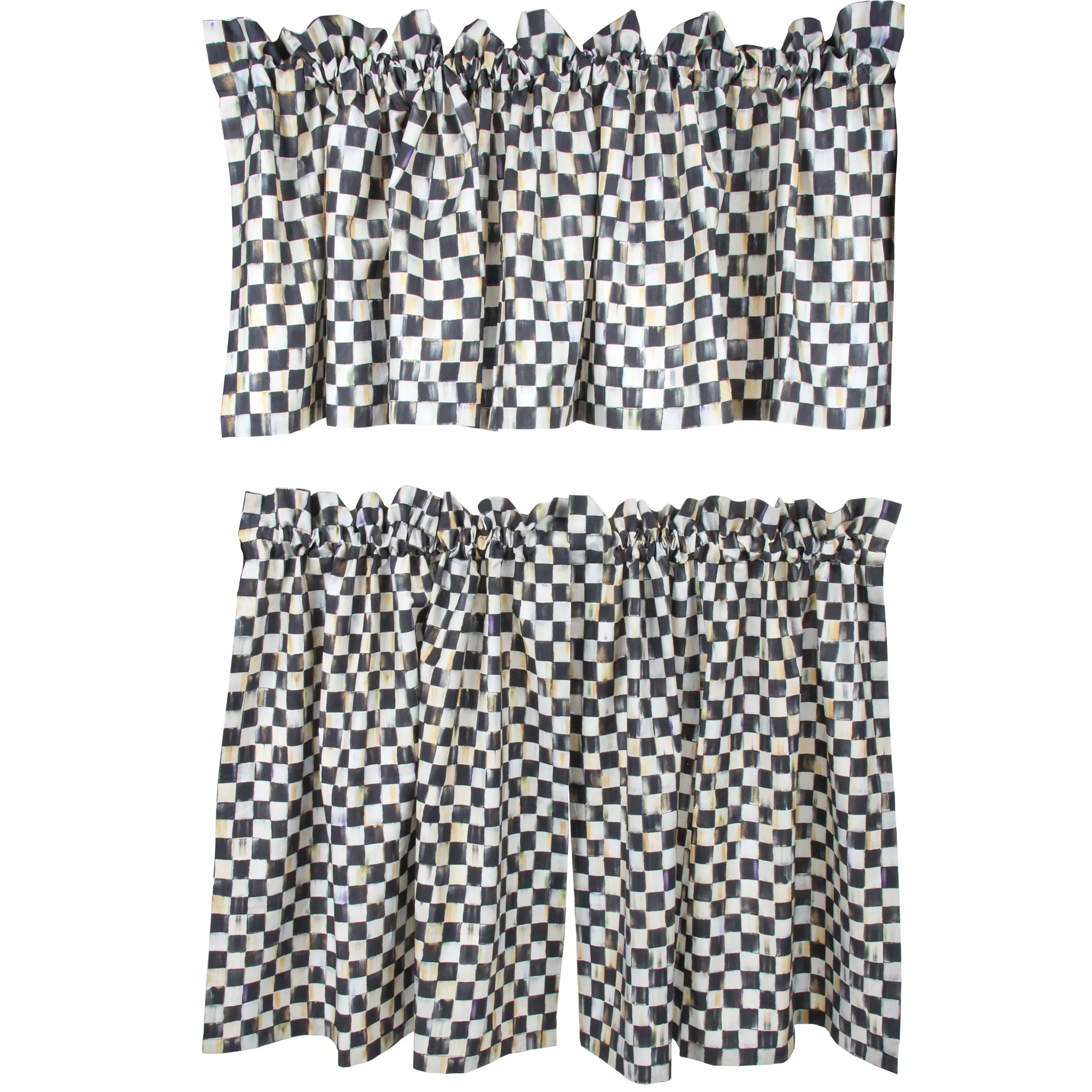 Courtly Check Cafe Curtains, Set of 2