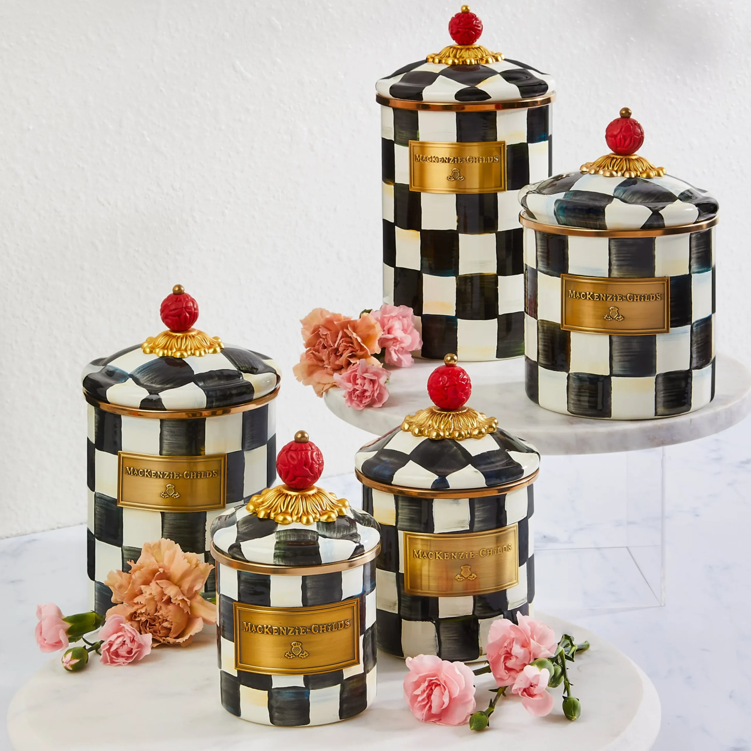 Courtly Check Canisters, Set of 3