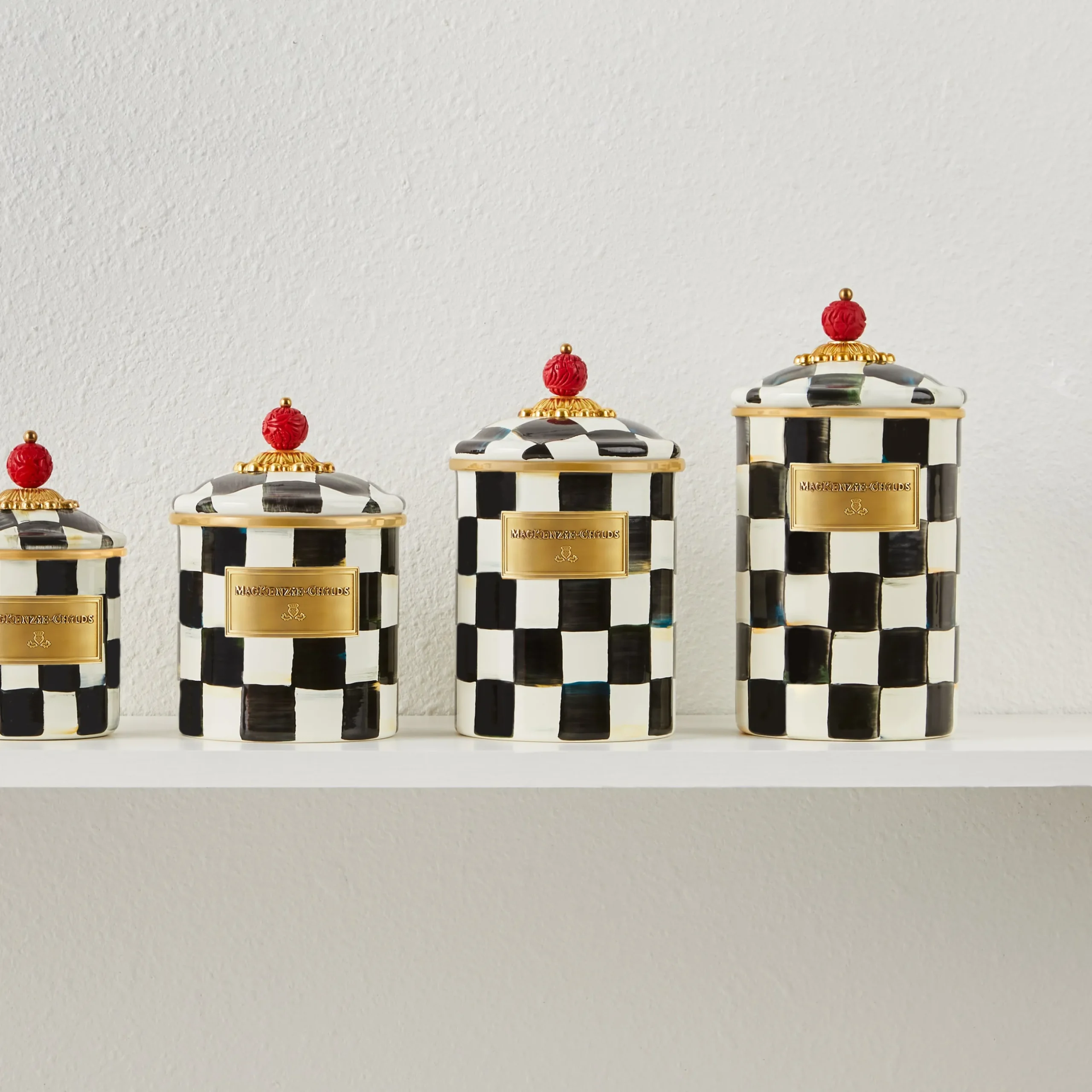Courtly Check Canisters, Set of 3