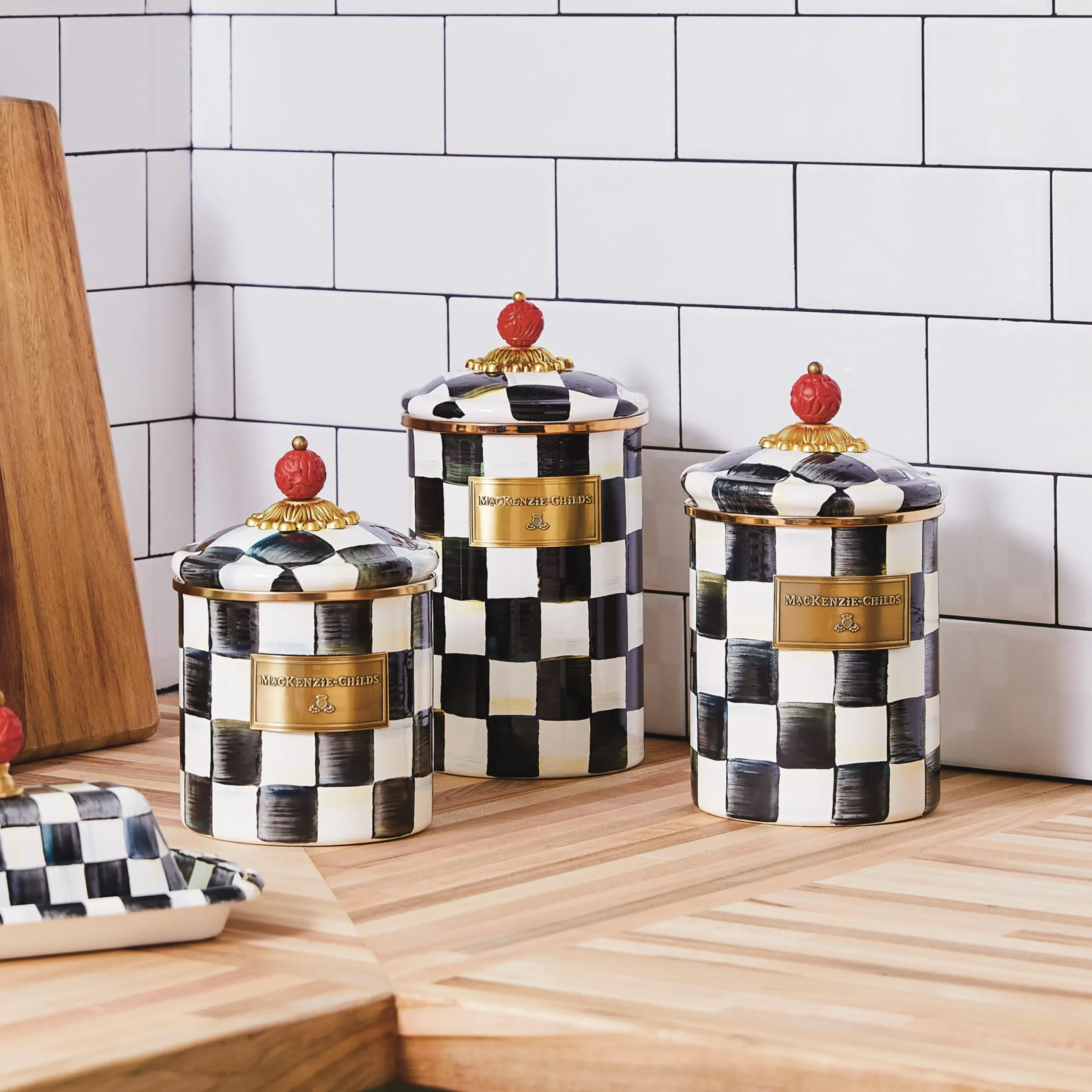 Courtly Check Canisters, Set of 3