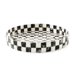 Courtly Check Capiz Round Tray