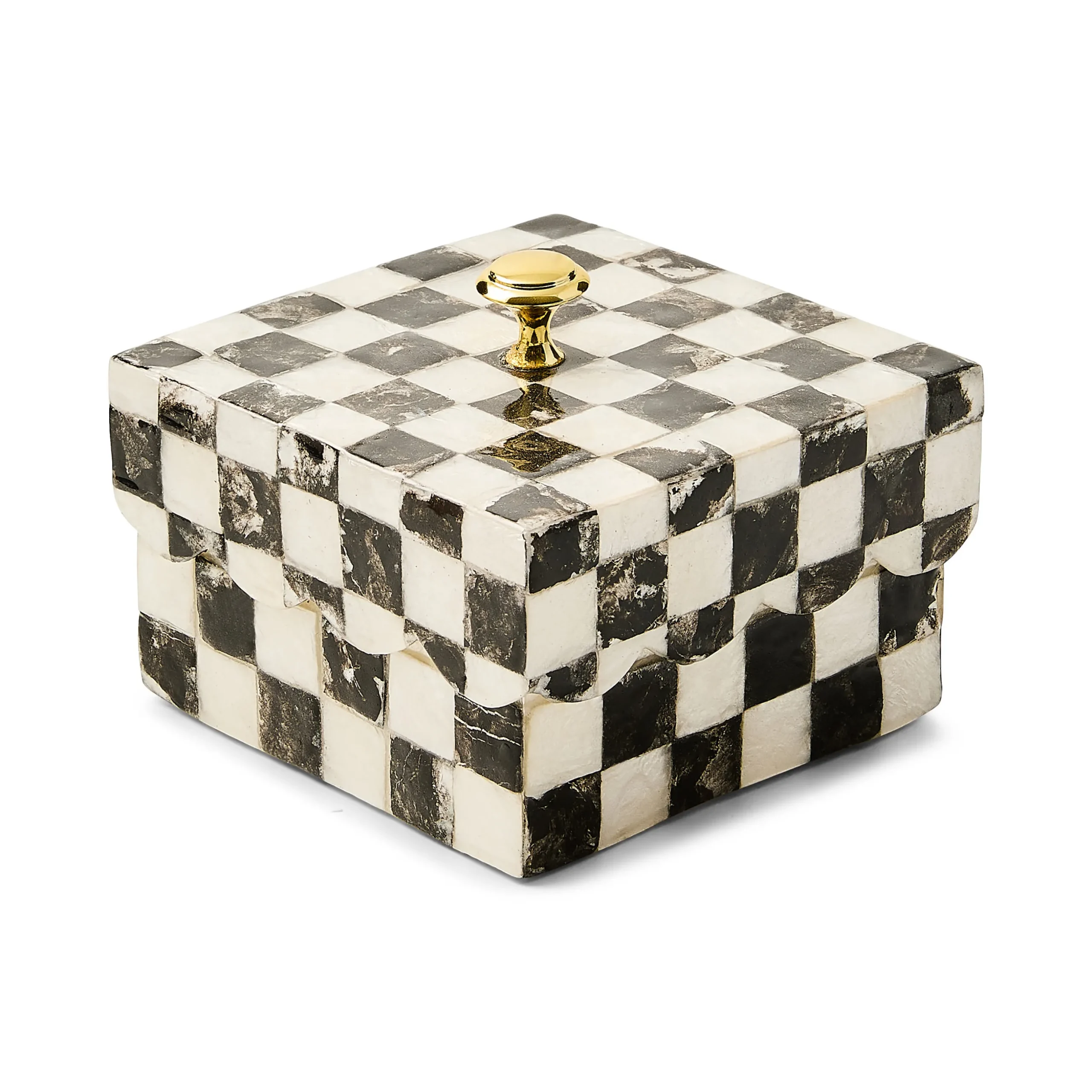 Courtly Check Capiz Scalloped Box