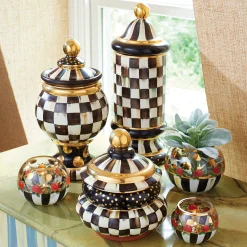 Courtly Check Ceramic Column Canister