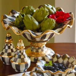 Courtly Check Ceramic Compote