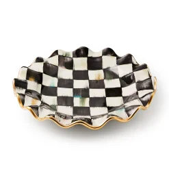 Courtly Check Ceramic Fluted Dessert Plate