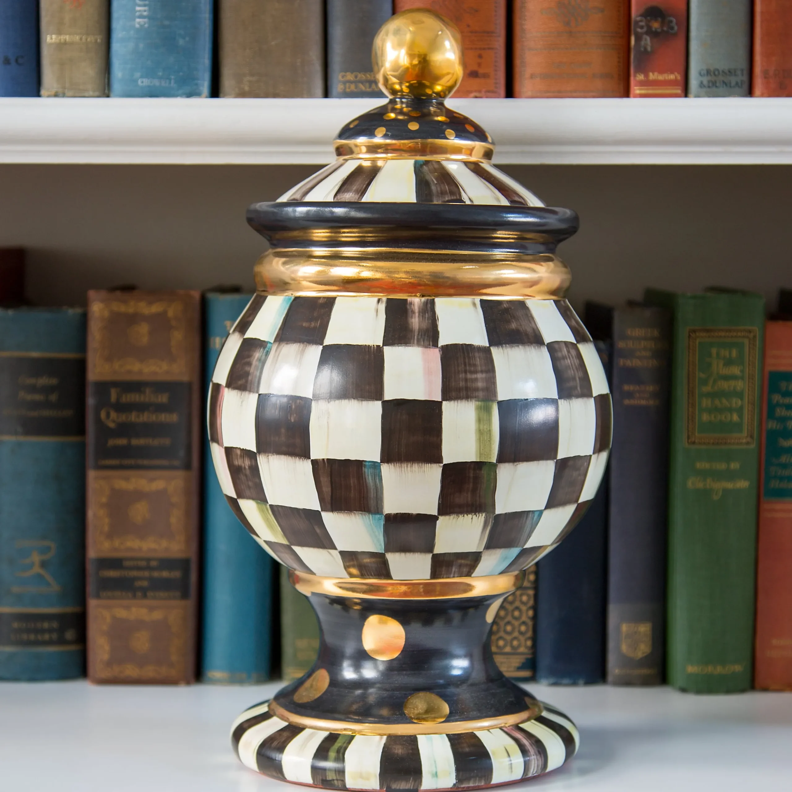 Courtly Check Ceramic Globe Canister
