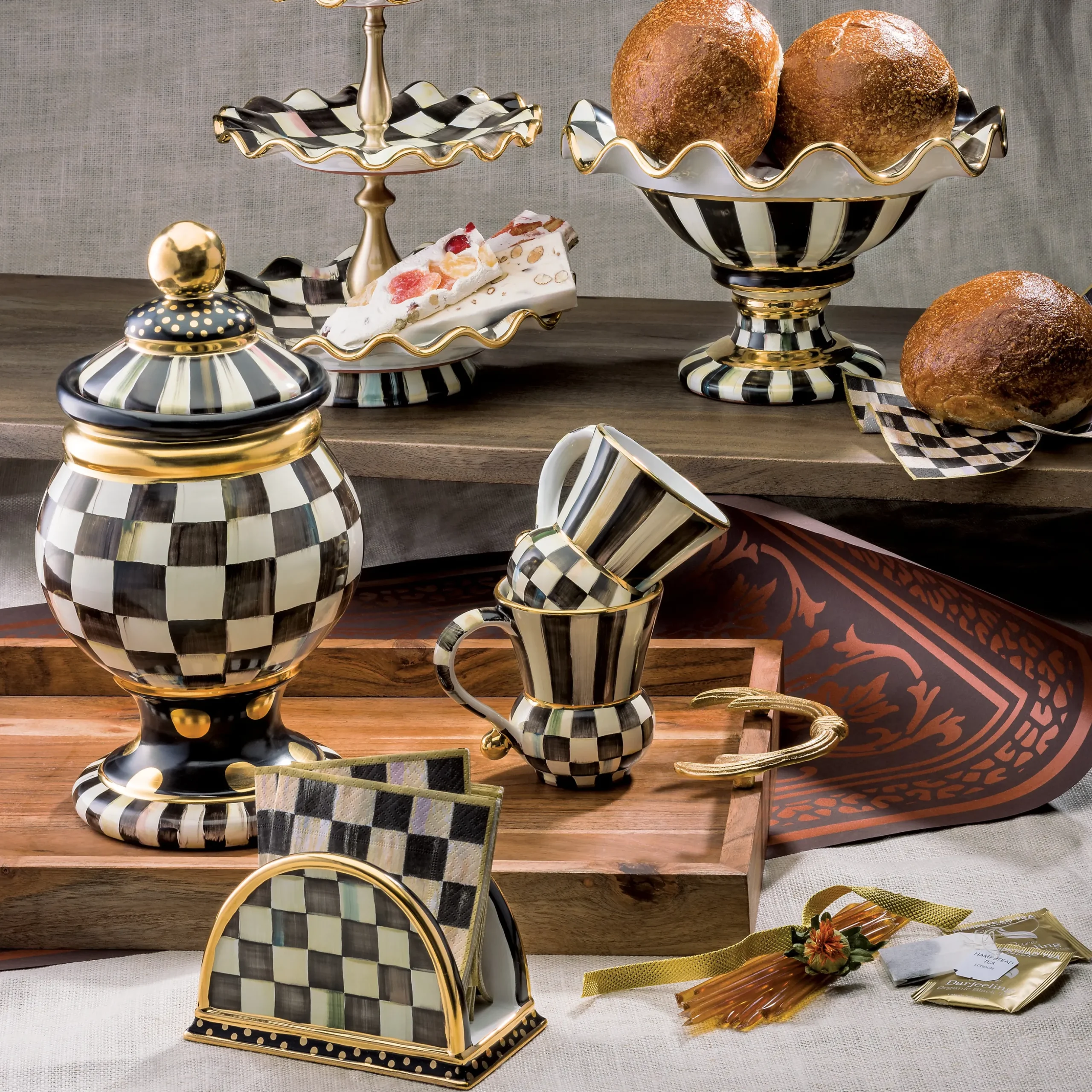 Courtly Check Ceramic Globe Canister
