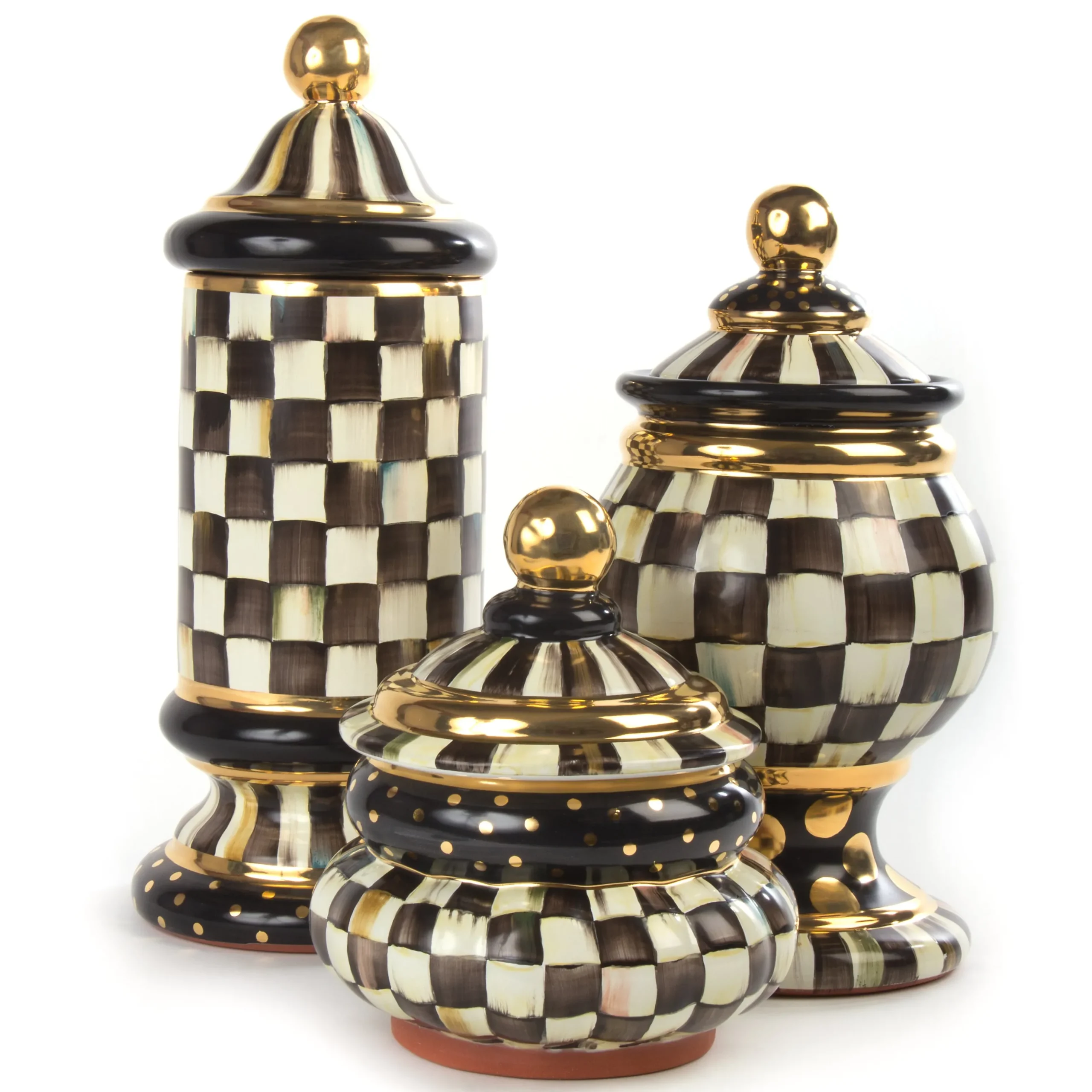 Courtly Check Ceramic Groovy Canister