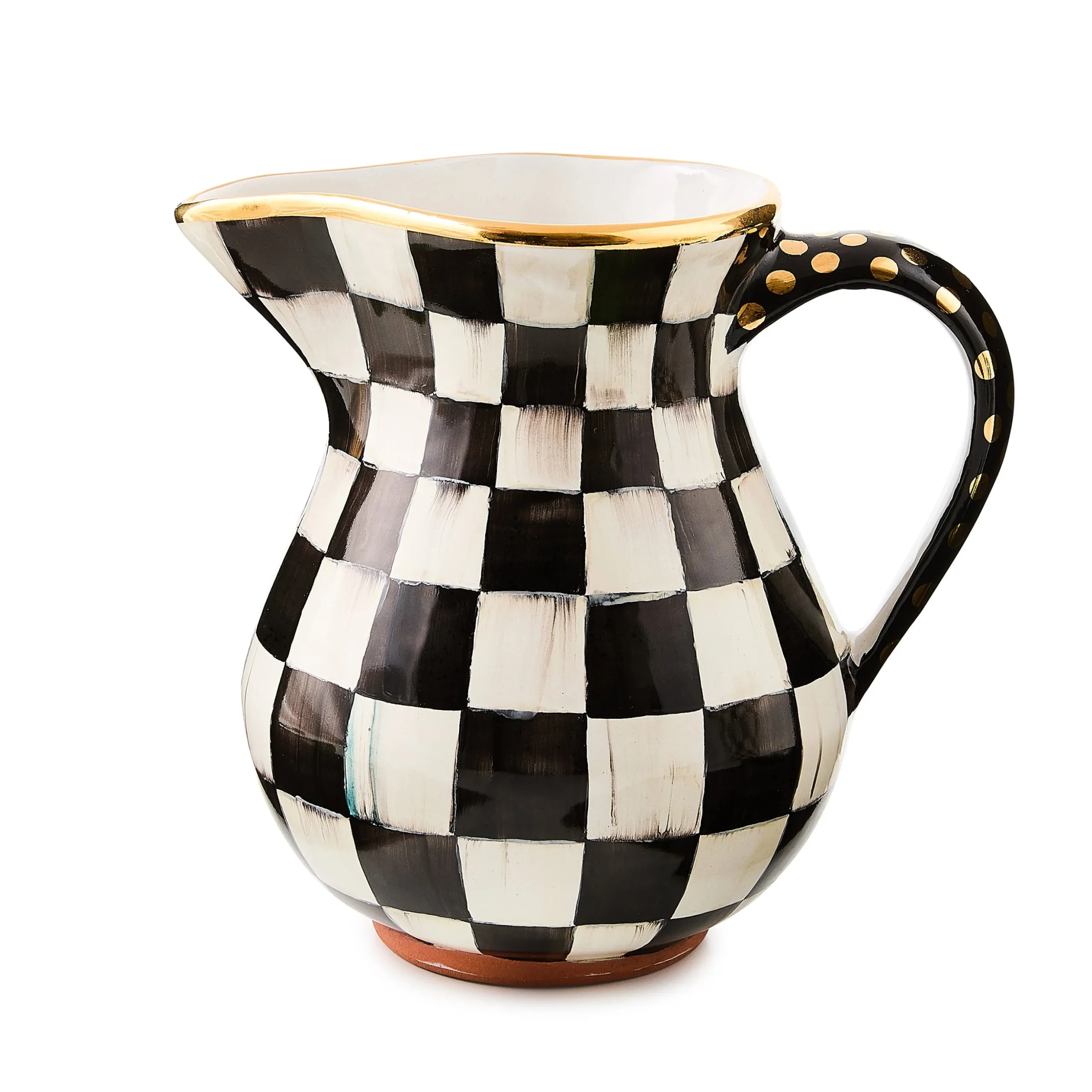 Courtly Check Ceramic Portly Pitcher