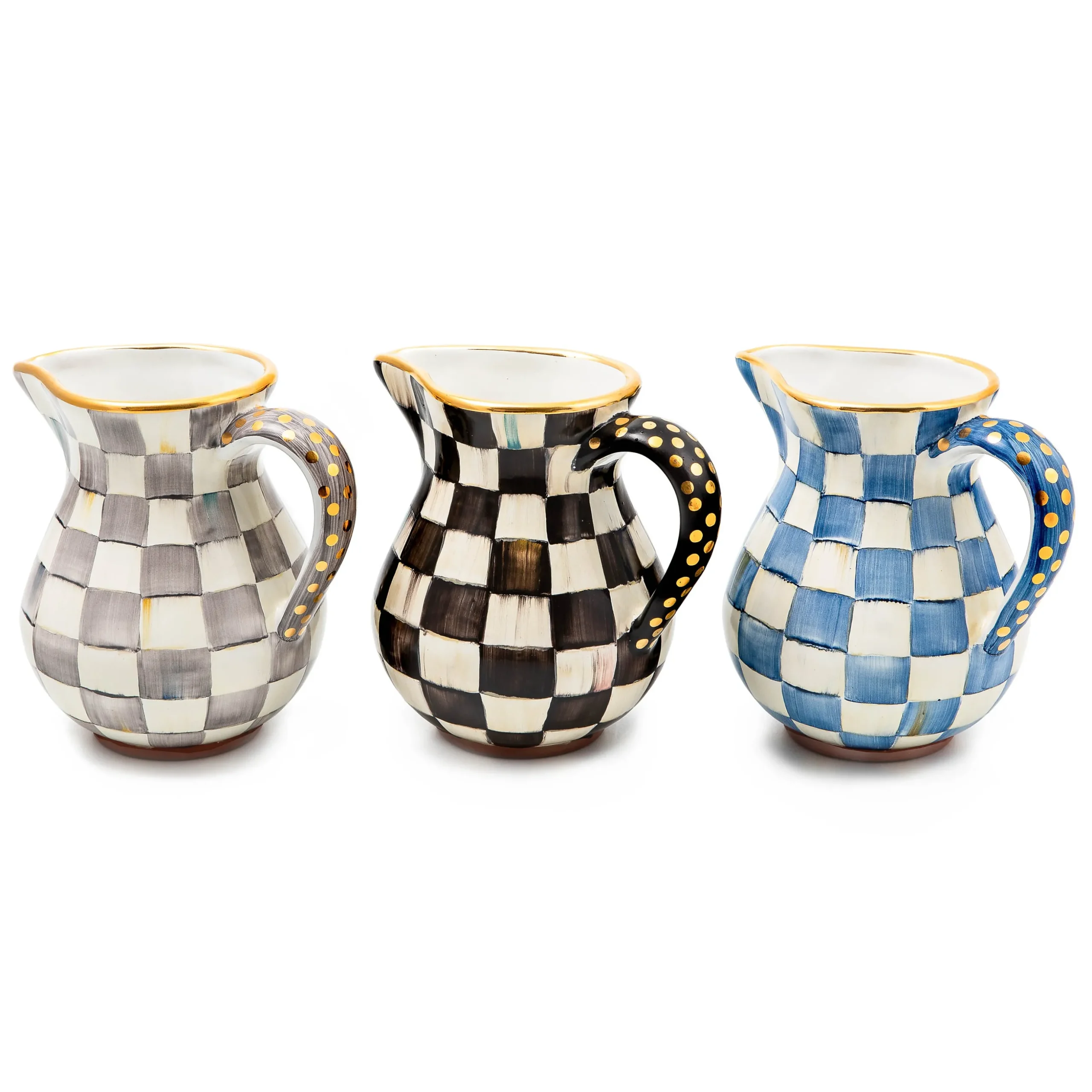 Courtly Check Ceramic Portly Pitcher