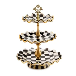 Courtly Check Ceramic Three Tier Sweet Stand