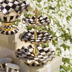 Courtly Check Ceramic Three Tier Sweet Stand