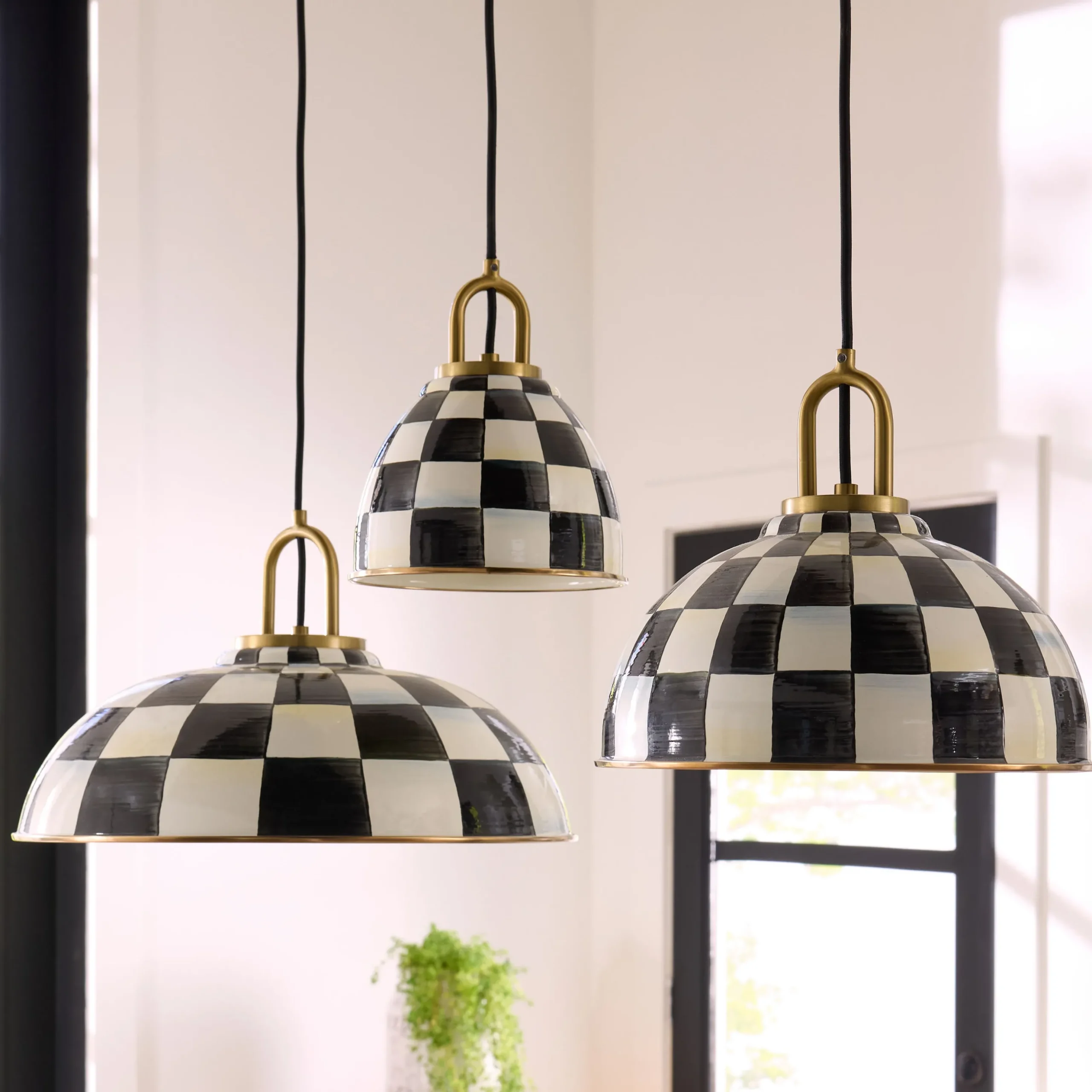 Courtly Check 8" Dome Pendant Lamp