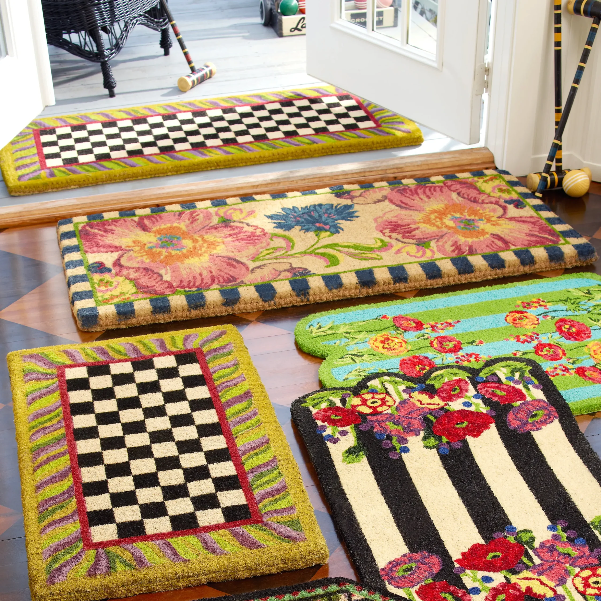 Courtly Check Double Door Entrance Mat
