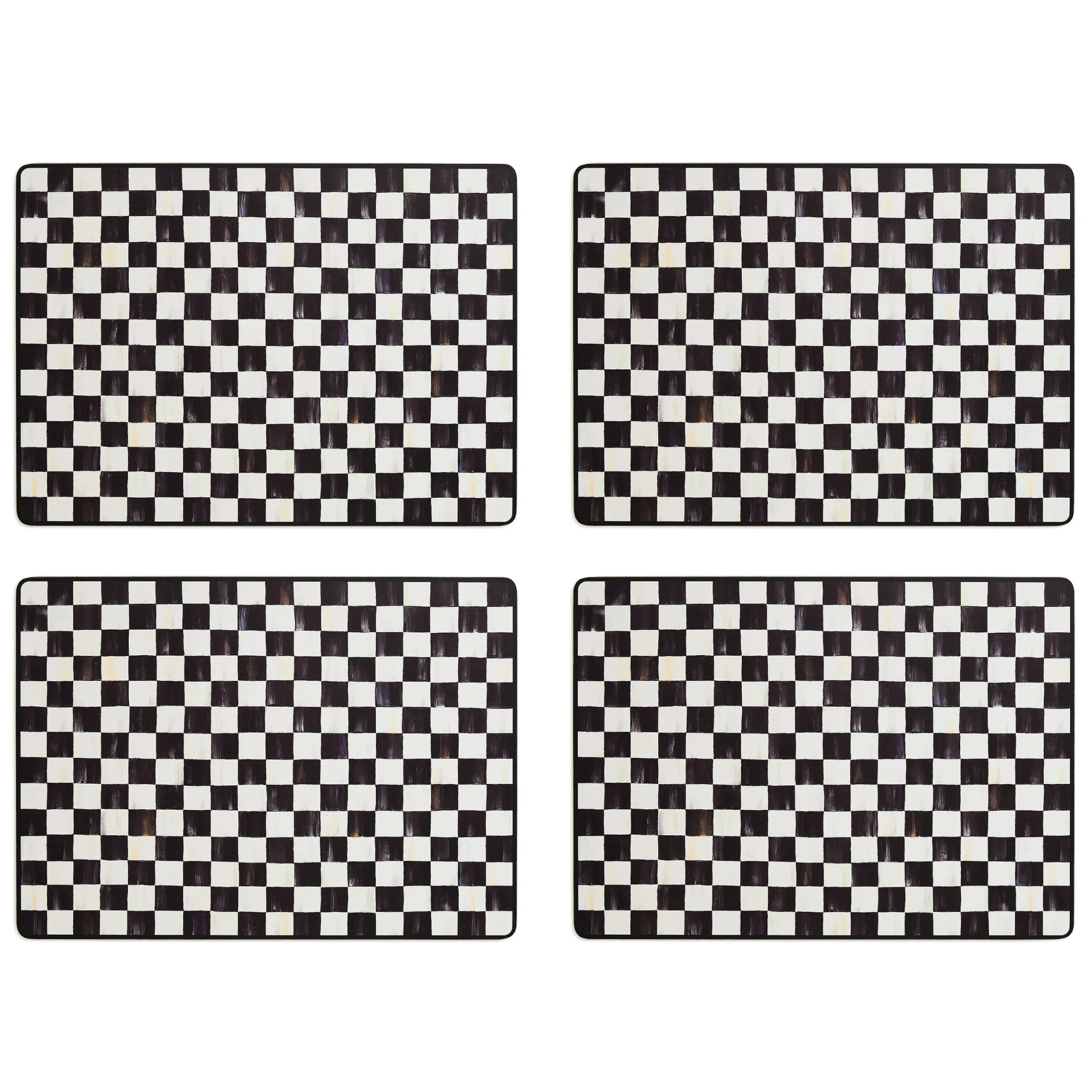 Courtly Checked Cork Back Placemats, Set of 4