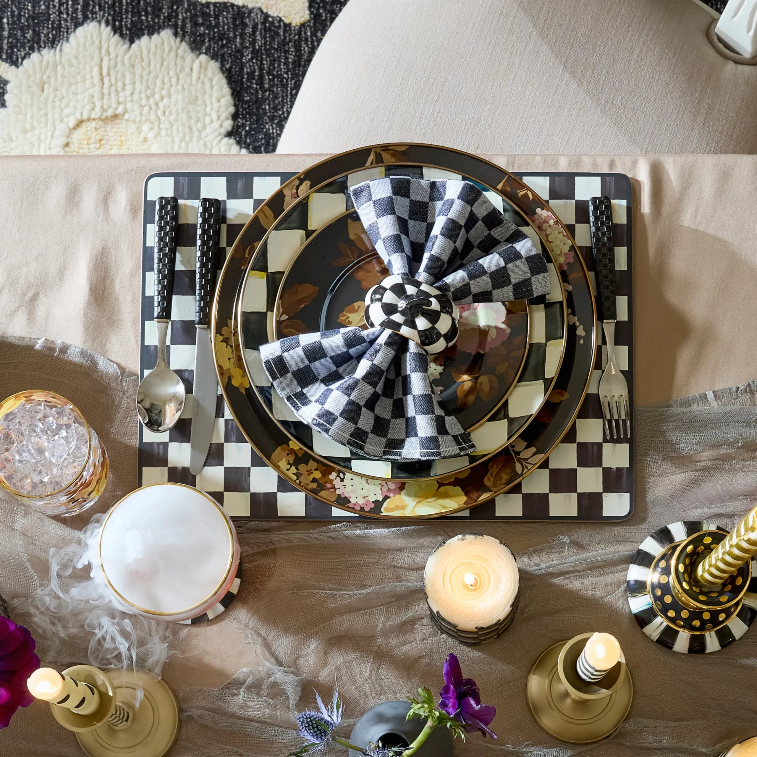 Courtly Checked Cork Back Placemats, Set of 4