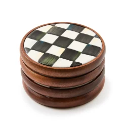 Courtly Check Enamel Coasters, Set of 4