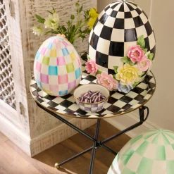 Courtly Check Enamel Tilt Accent Table