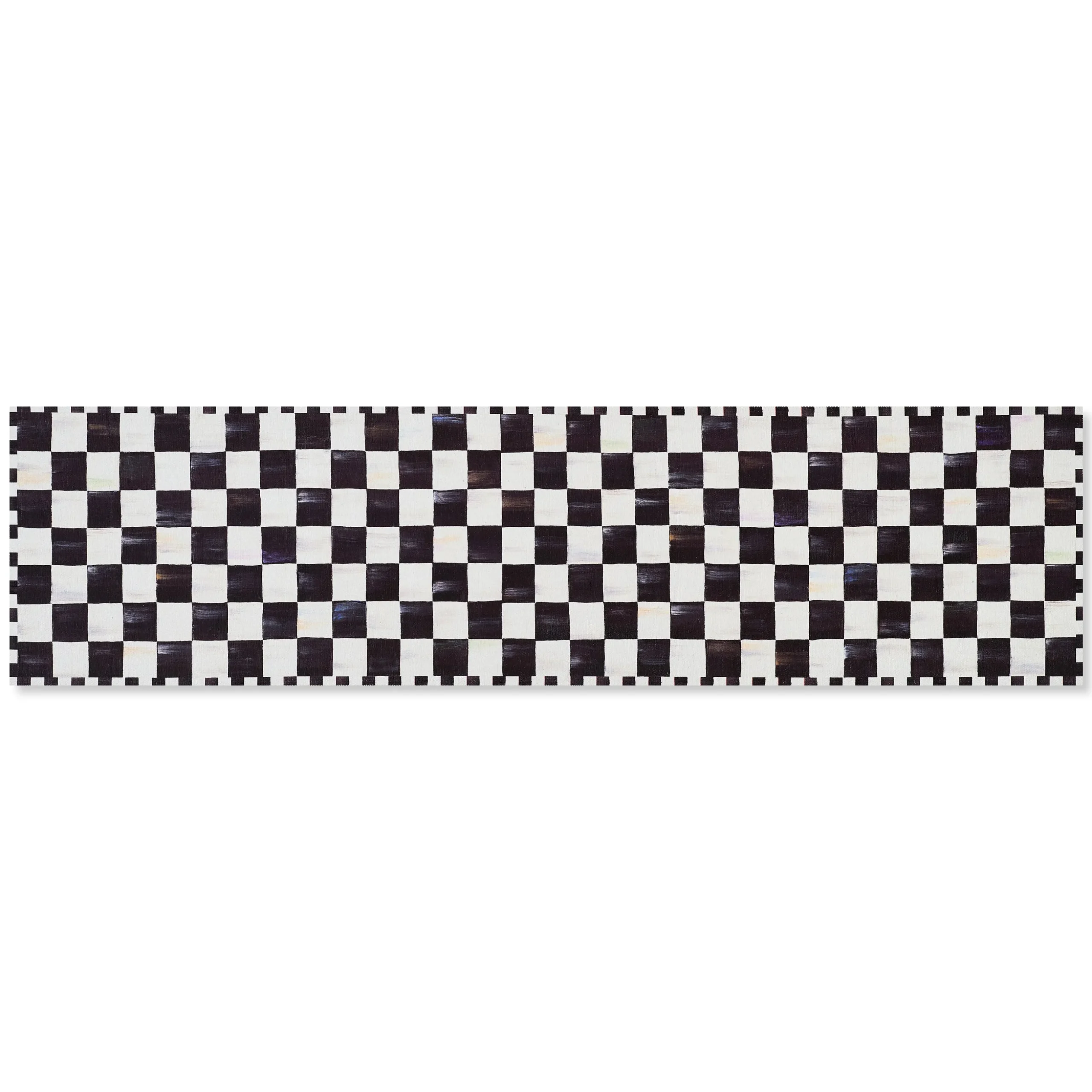 Courtly Checkered 2'6" x 10' Washable Runner