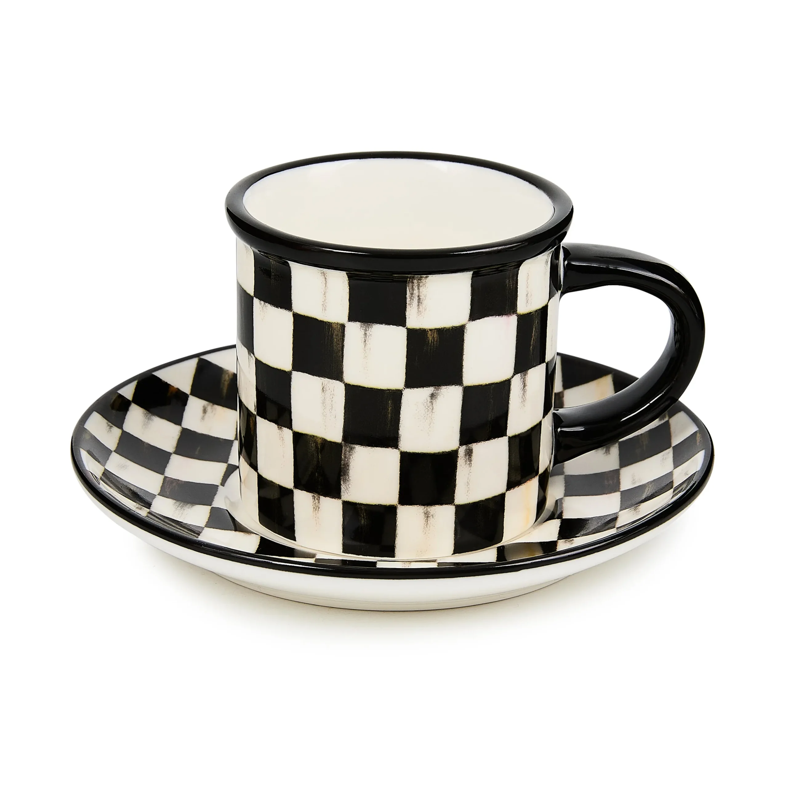 Courtly Check Espresso Cup & Saucer, Set of 2