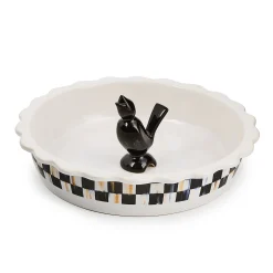Courtly Check Everyday Pie Plate with Pie Bird