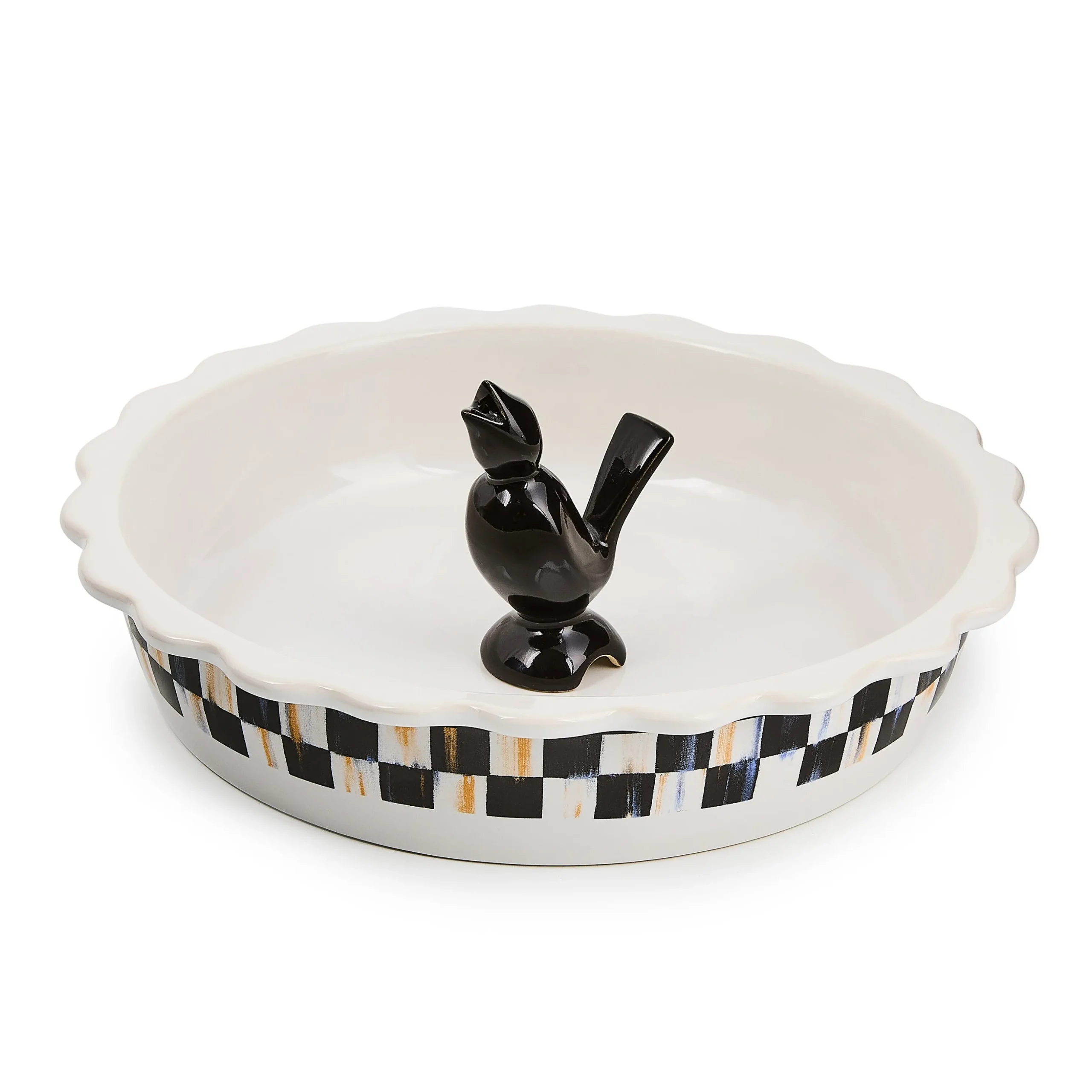 Courtly Check Everyday Pie Plate with Pie Bird