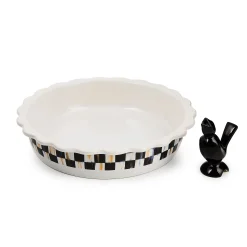 Courtly Check Everyday Pie Plate with Pie Bird