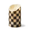 Courtly Check Flameless 5" Pillar Candle