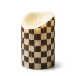 Courtly Check Flameless 6" Pillar Candle