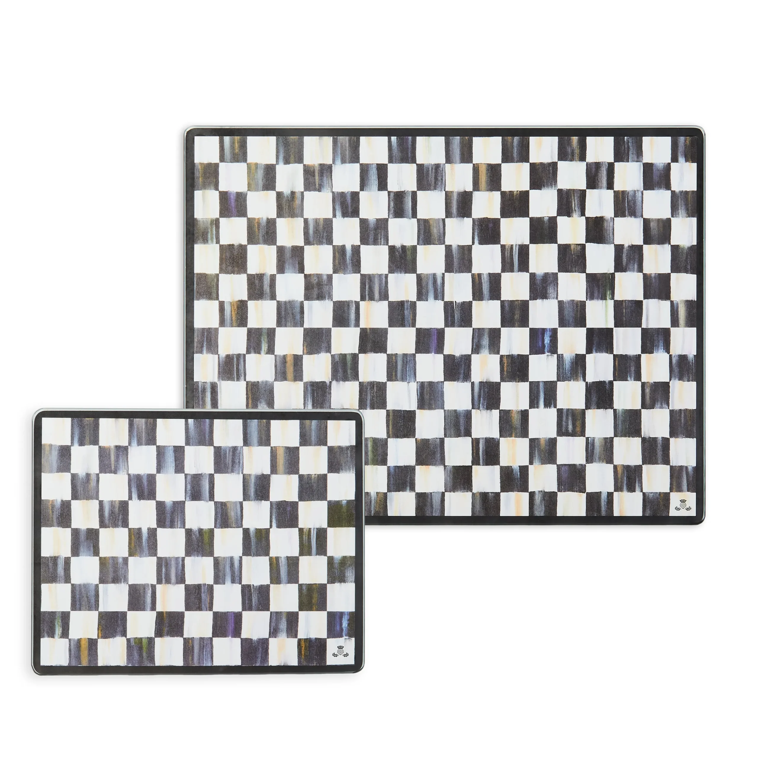 Courtly Check Glass Cutting Boards, Set of 2