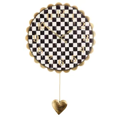 Courtly Check Heart Pendant Wall Clock