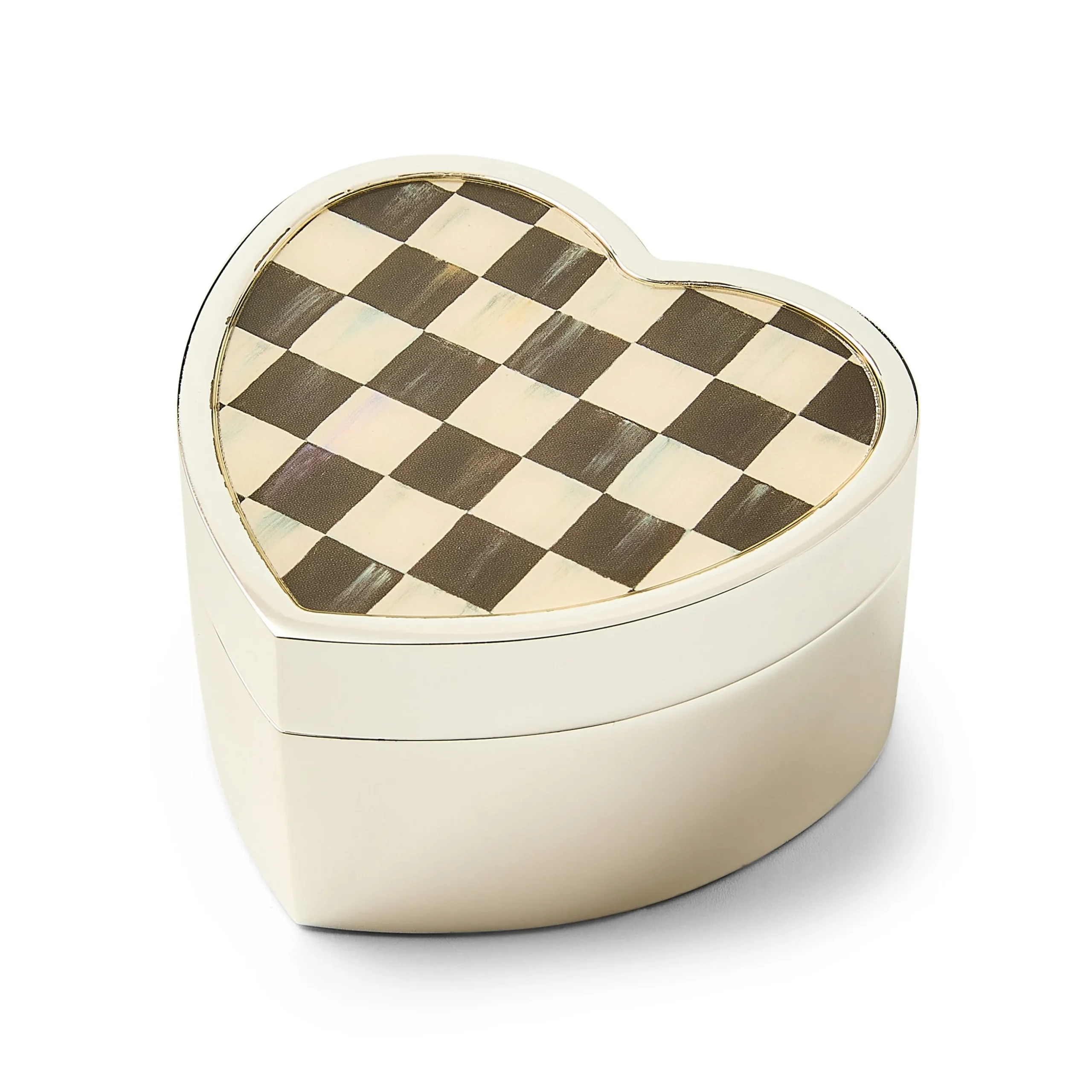 Courtly Check Heart Trinket Box