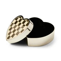 Courtly Check Heart Trinket Box