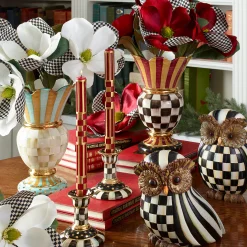 Courtly Check Large Ceramic Candlestick