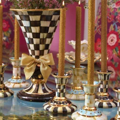 Courtly Check Large Ceramic Candlestick