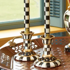 Courtly Check Large Ceramic Candlestick
