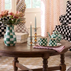 Courtly Check Large Glass Candlestick