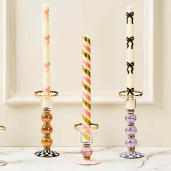 Courtly Check Large Glass Candlestick