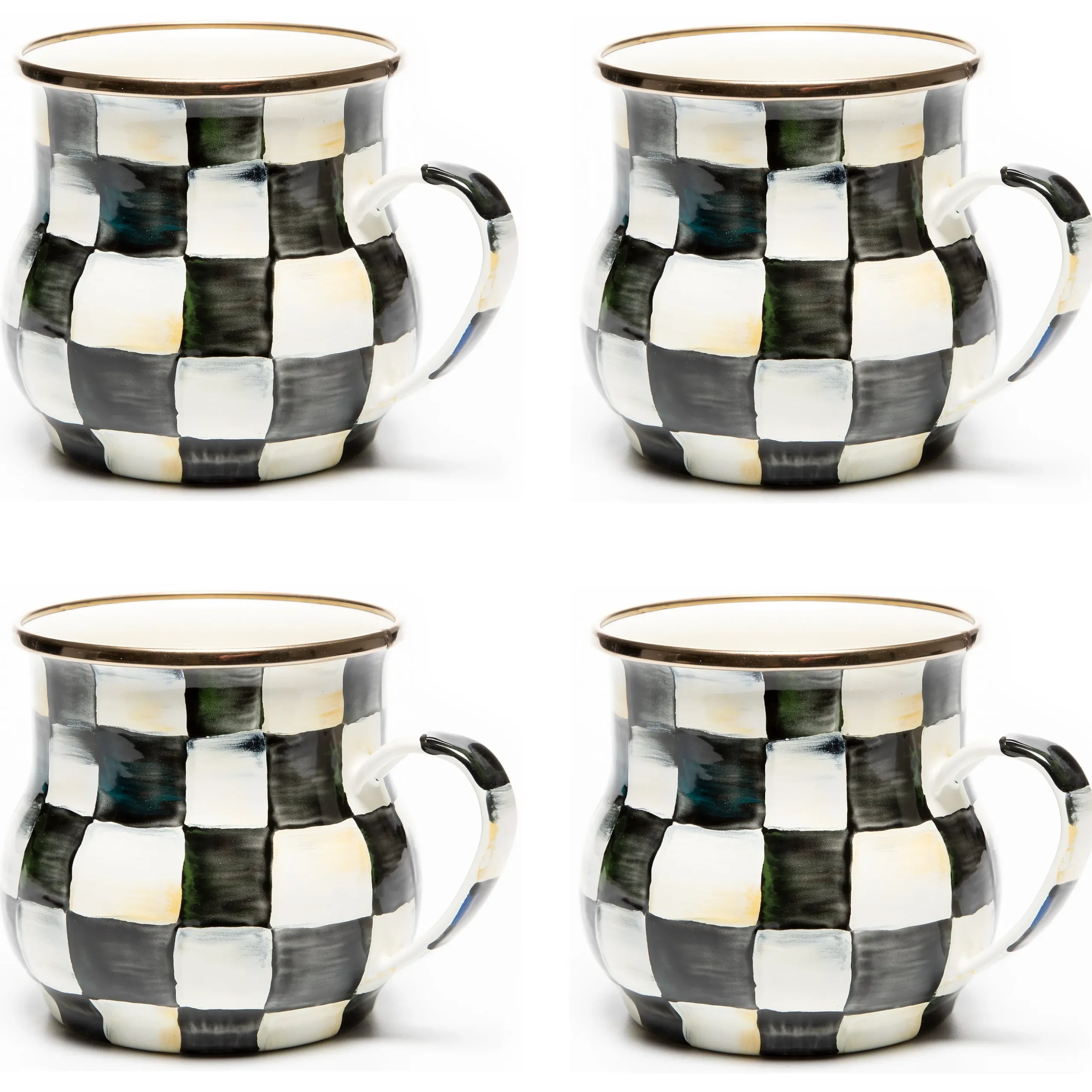 Courtly Check Mugs, Set of 4