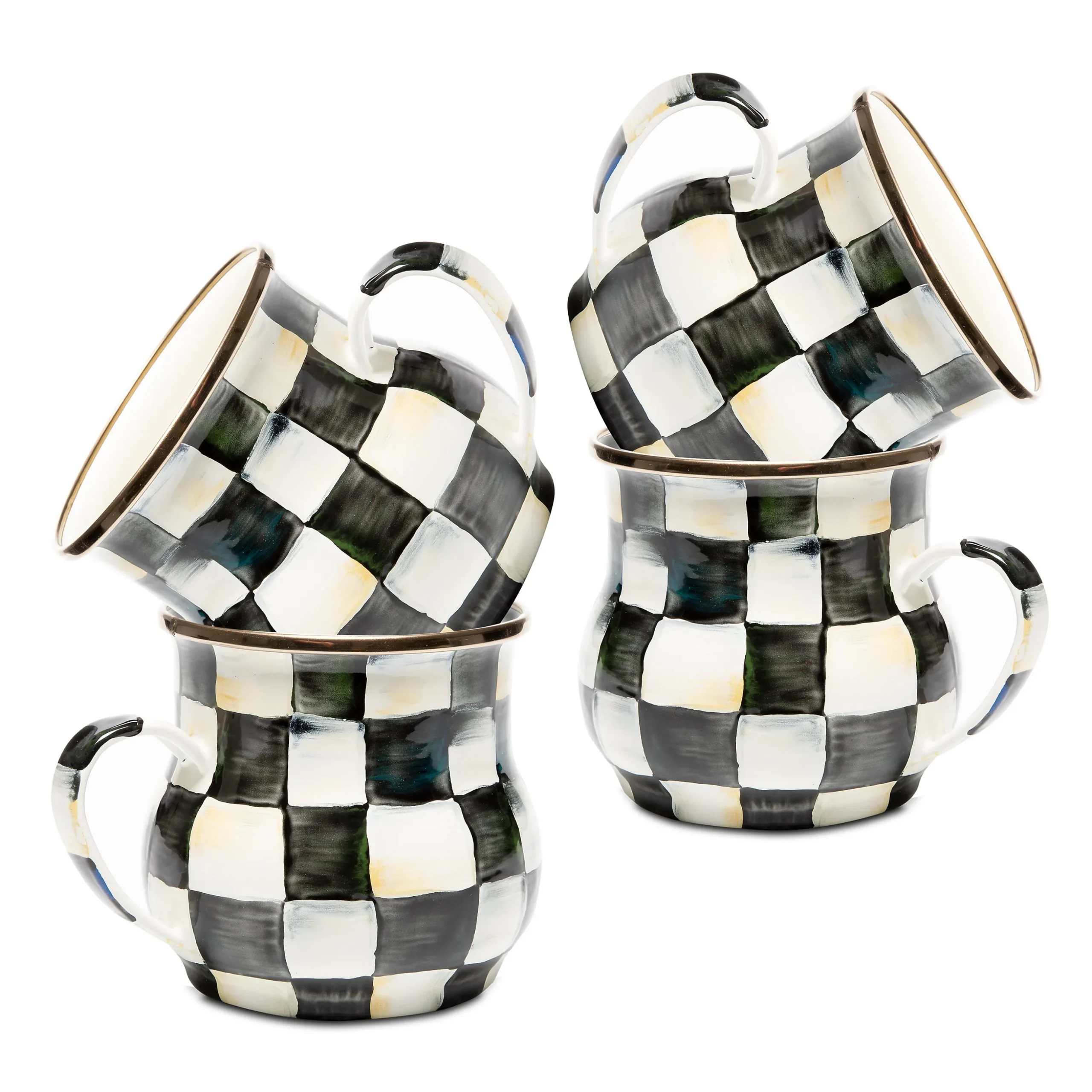 Courtly Check Mugs, Set of 4
