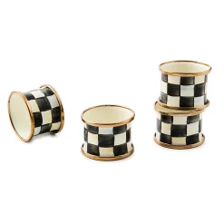 Courtly Check Napkin Rings, Set of 4