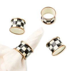 Courtly Check Napkin Rings, Set of 4