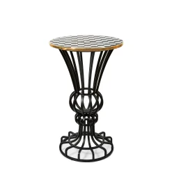 Courtly Check Pedestal Accent Table