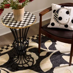 Courtly Check Pedestal Accent Table
